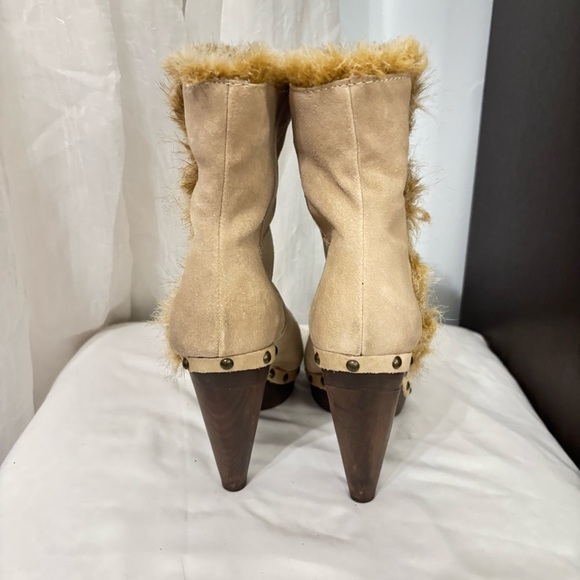 Seychelles Crypt SAND TAUPE SUEDE Studded Fur CUFF Boot Size 7.5 - Picture 5 of 10